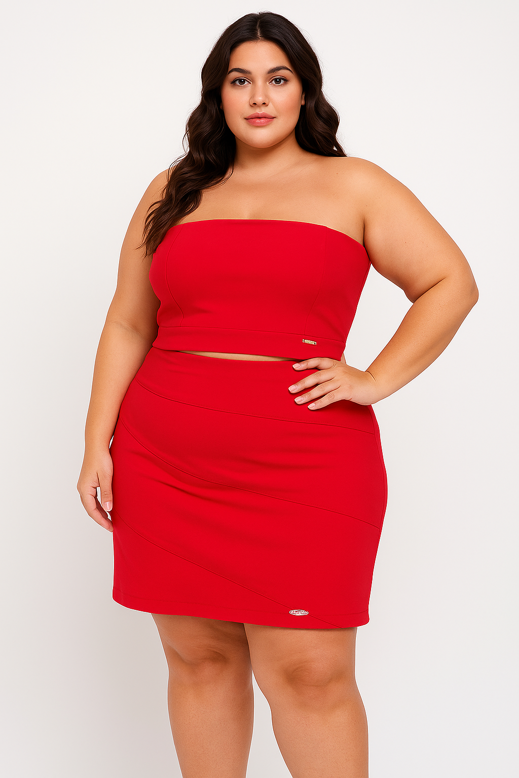 Saia Estruturada Justa Plus Size Fofofinha
