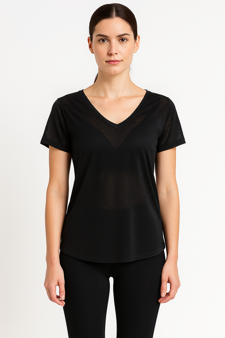 Blusa Fitness Manga Curta Decote V K2B