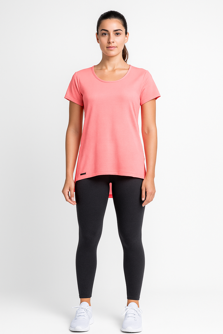 Blusa Fitness Rosa Manga Curta K2B