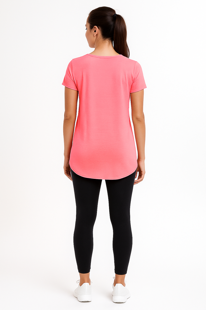 Blusa Fitness Rosa Manga Curta K2B