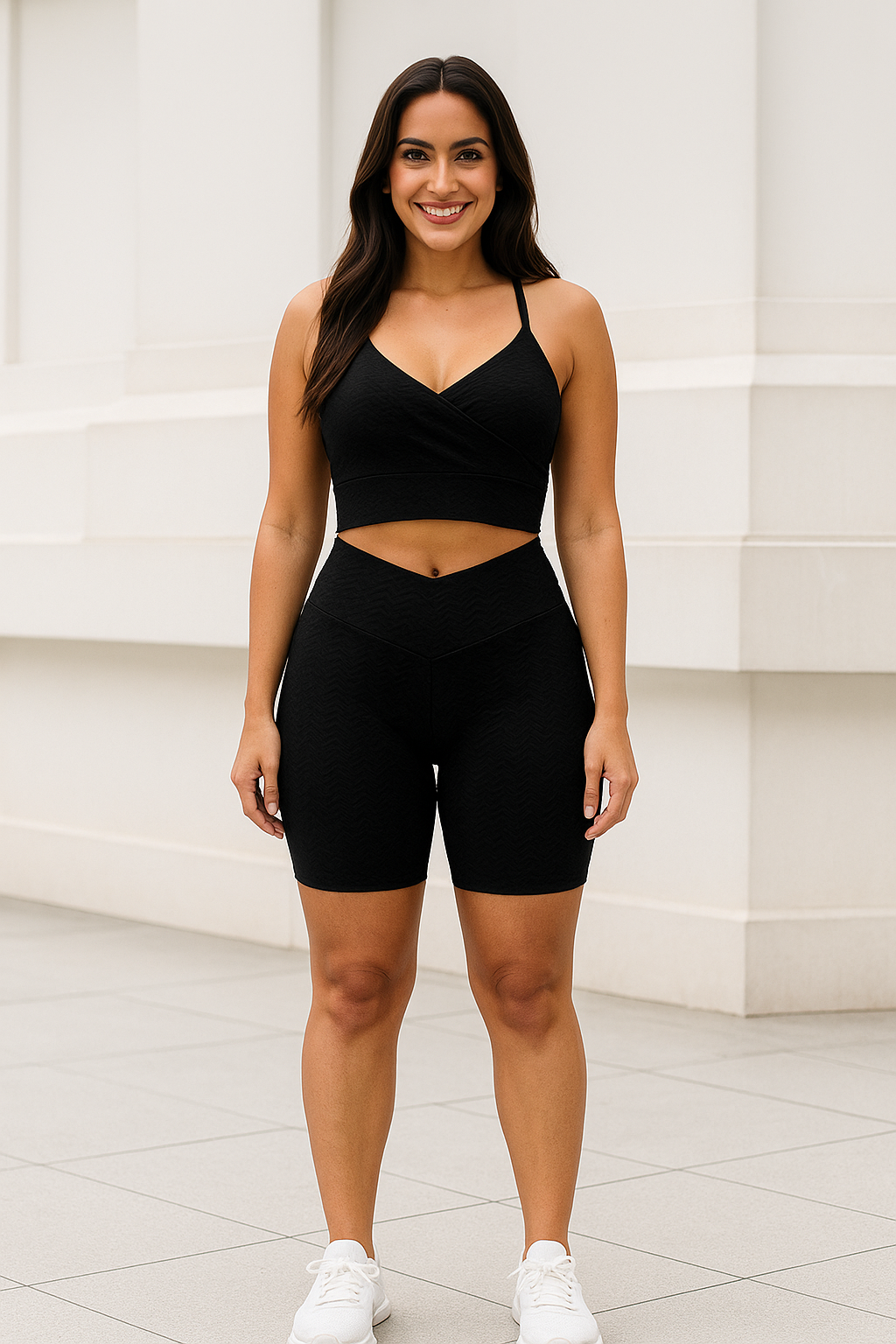 Bermuda Fitness Preta Cós V Feminina