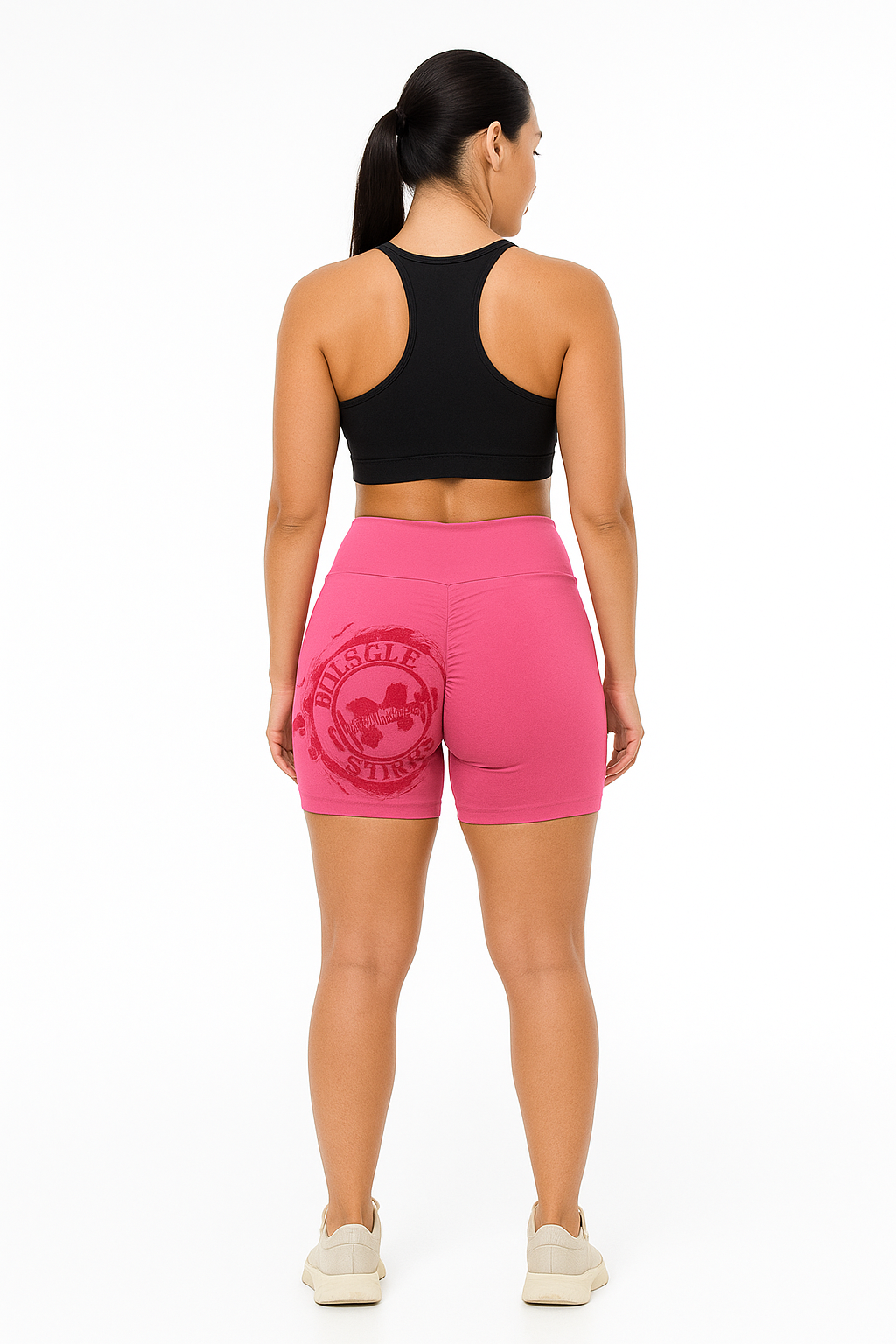 Shorts Fitness Rosa Levanta Bumbum Cintura Alta