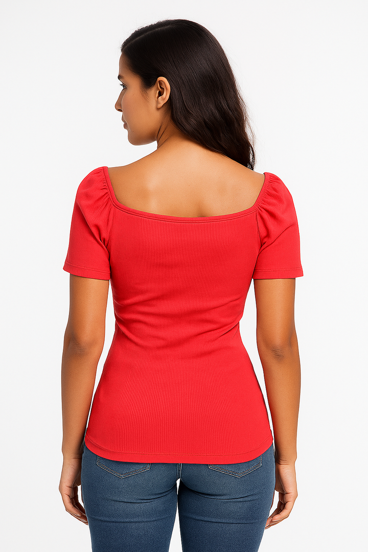Blusa com Bojo Triniti Com Detalhe Em V k2b