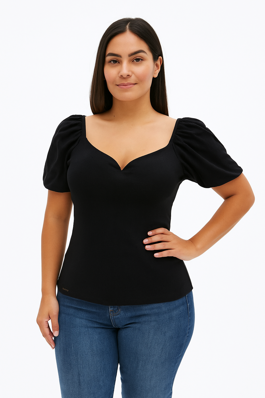 Blusa com Bojo Triniti Com Detalhe Em V k2b