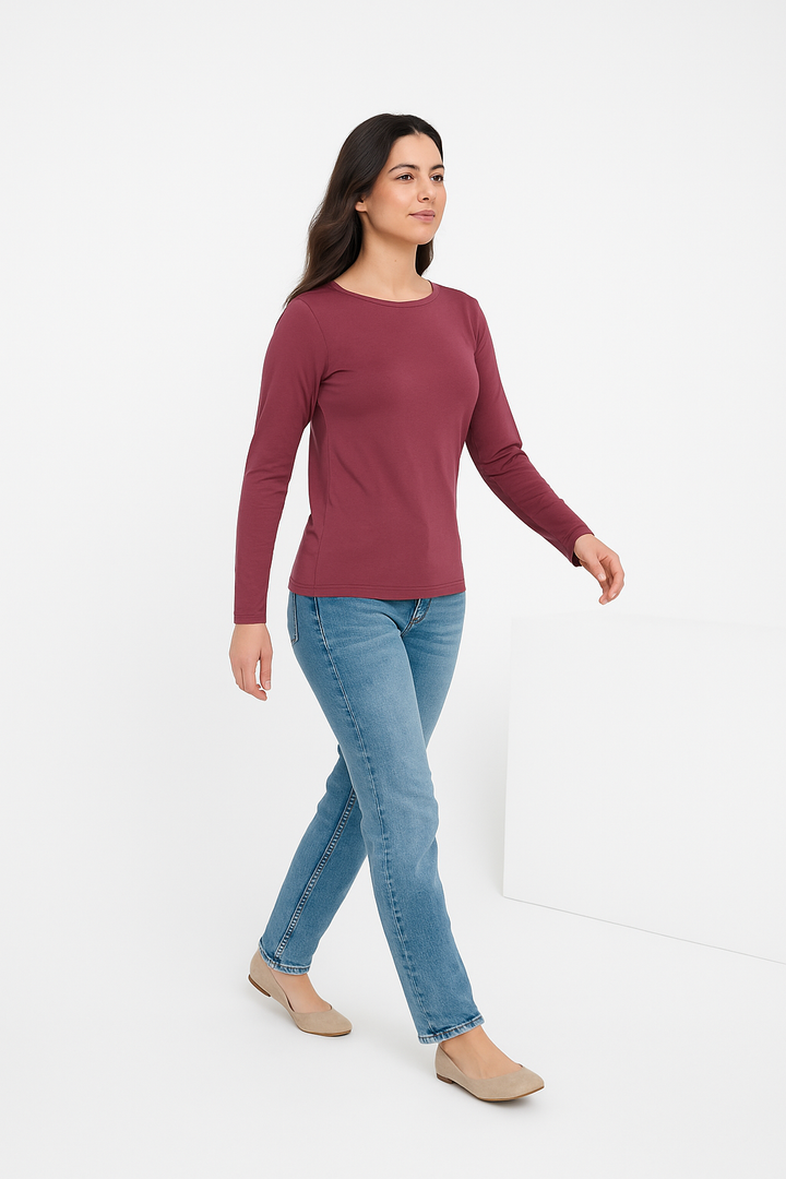 Blusa K2B Feminina Manga Longa Gola Redonda
