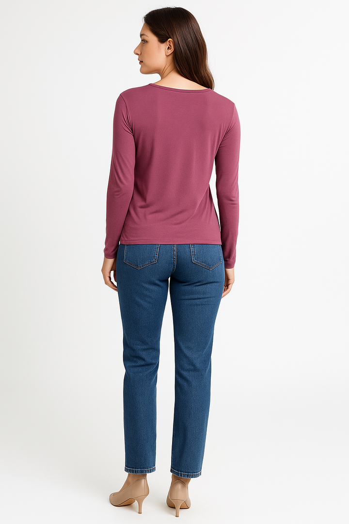 Blusa K2B Feminina Manga Longa Gola Redonda