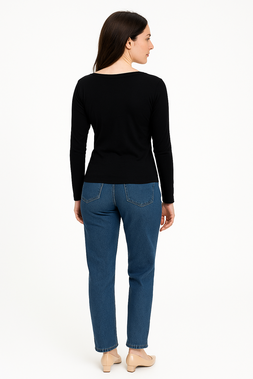 Blusa K2B Feminina Manga Longa Decote V Bolso