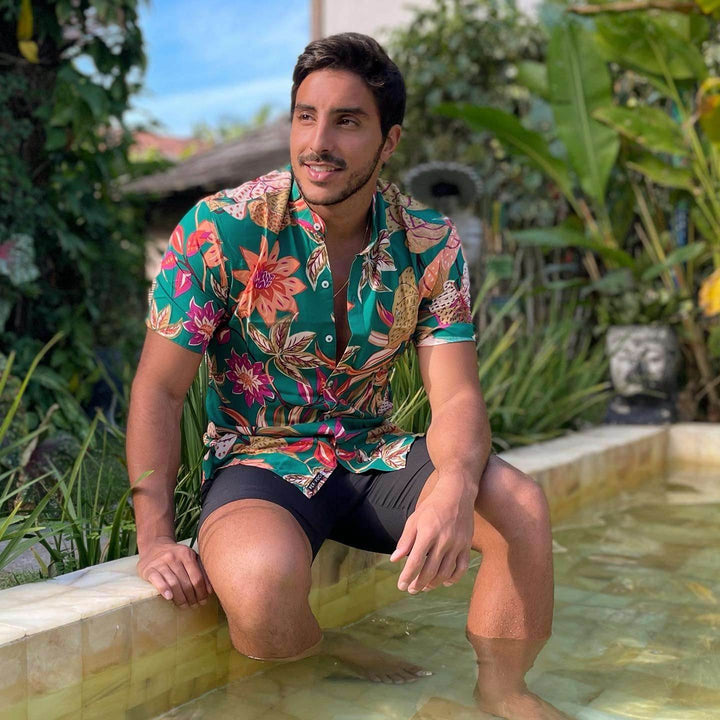 Camisa Men Floral Tricoline Leon - Leon Elegance