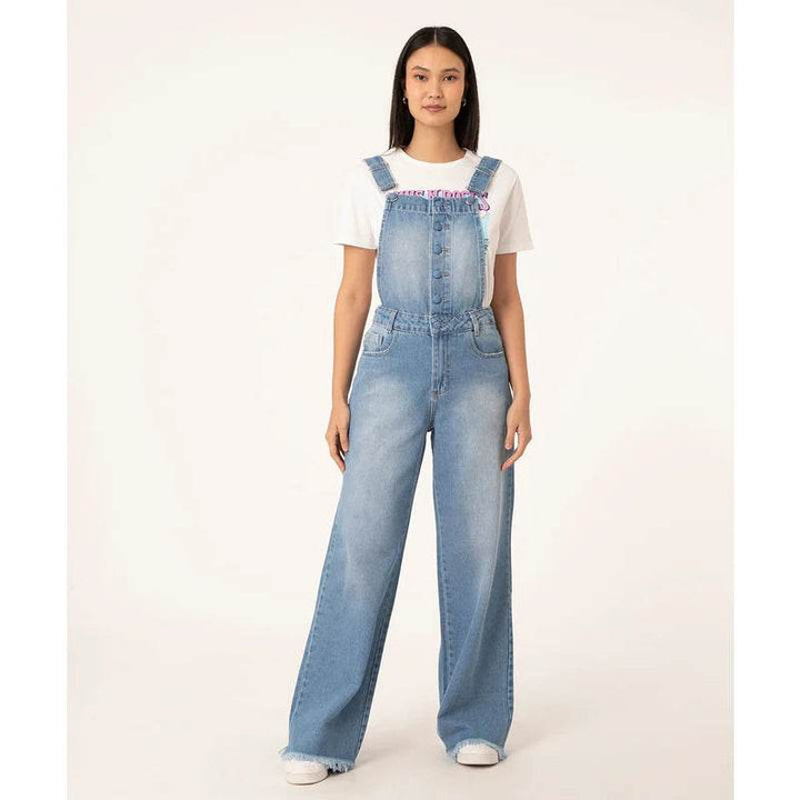 Jardineira Jeans Wide Leg Morning Leon - Leon Elegance