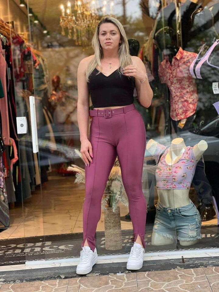 Calça Legging Montaria Cirrê Cinta Modela Leon - Leon Elegance