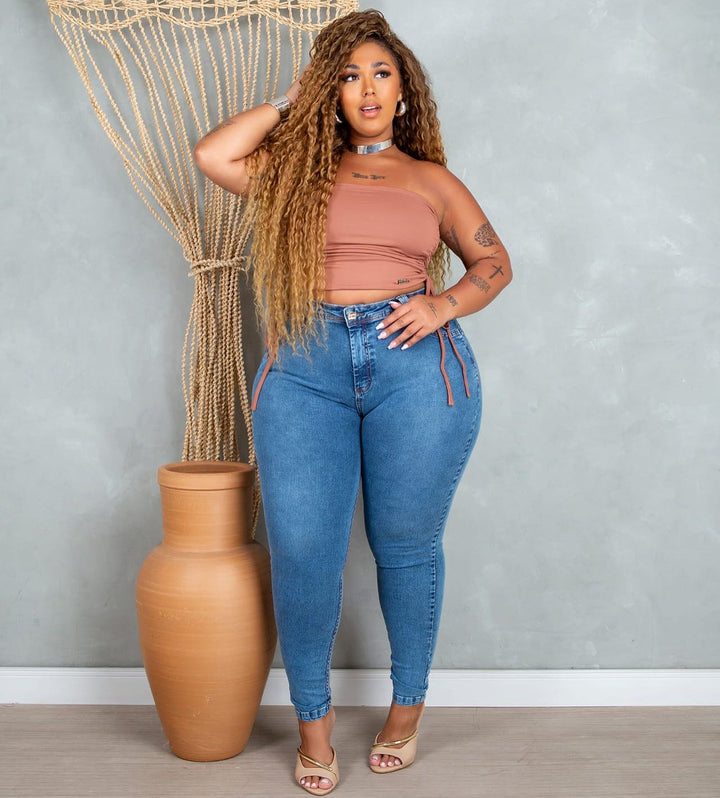 Top Faixa Tomara que Caia Plus Size Fofofinha
