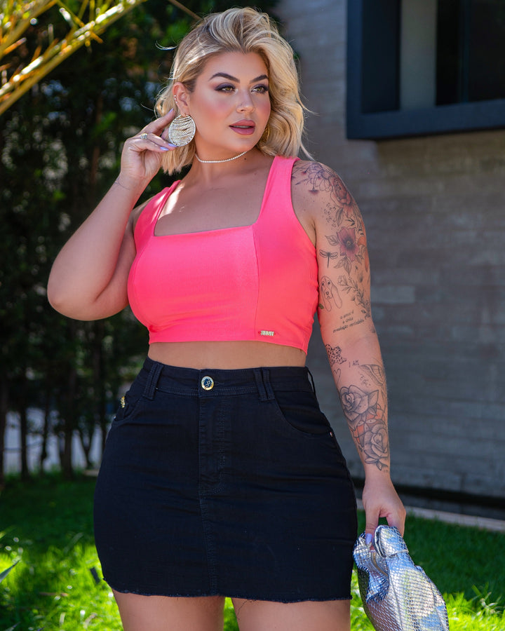 Saia Jeans Preta FoFinha