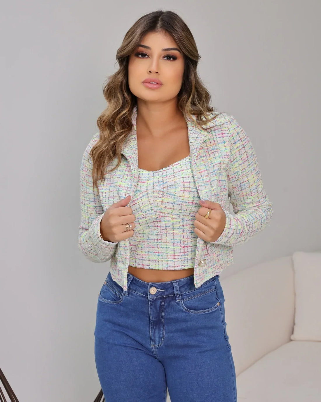 Casaquinho Tweed Klepton Feminino