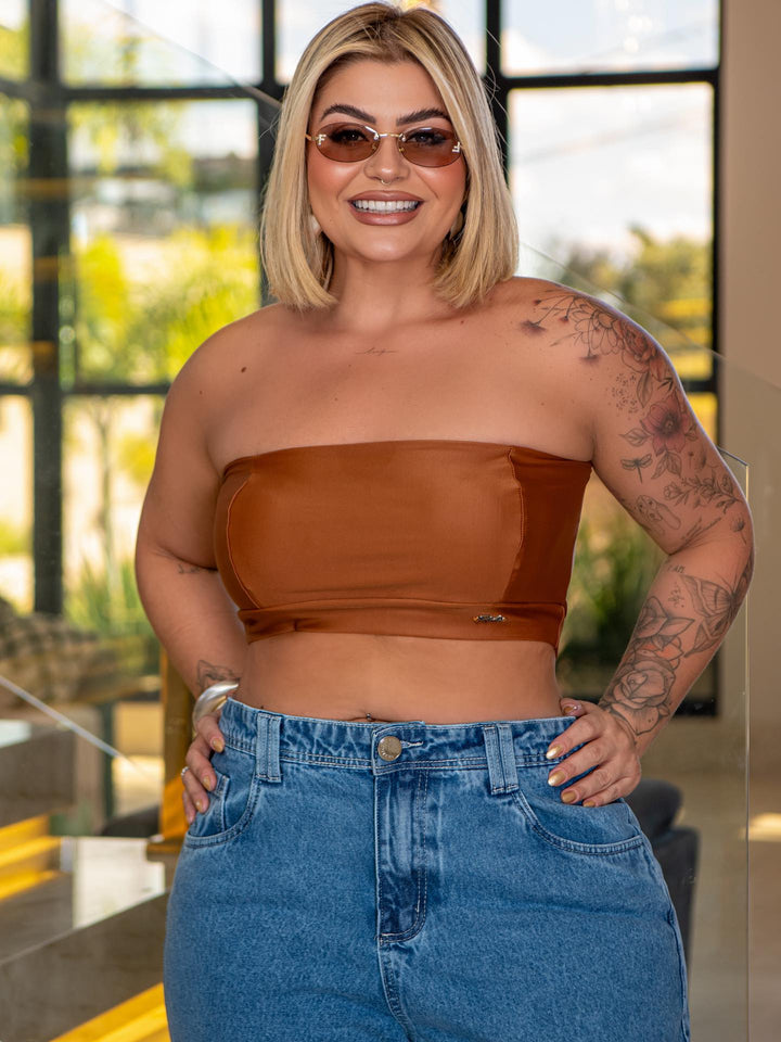 Calça Cargo Jeans Azul FoFinha Plus Size Feminina