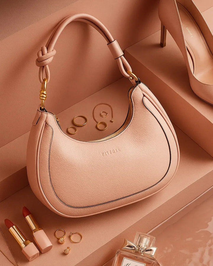 Bolsa Feminina Estruturada Rosa Alça Nó