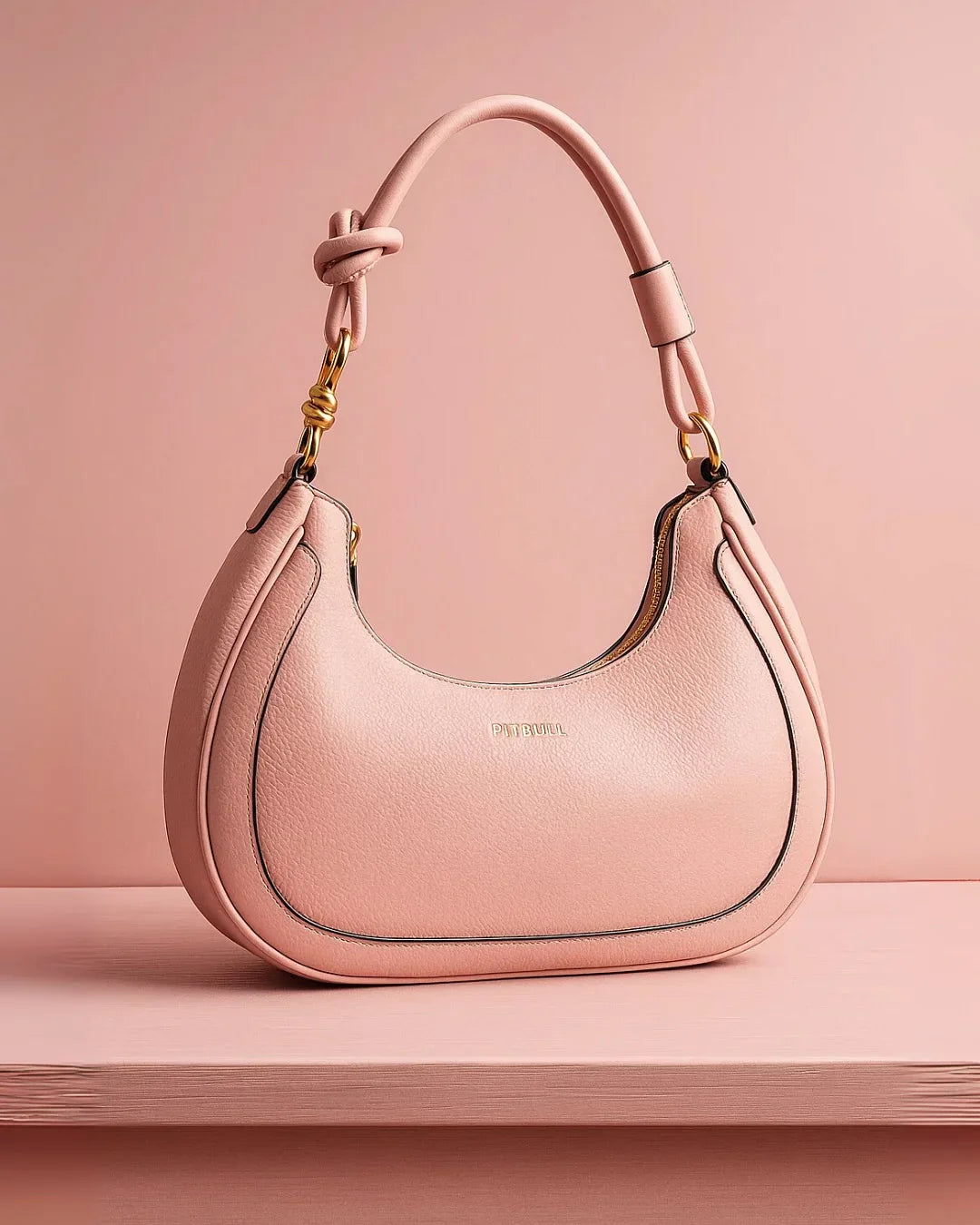 Bolsa Feminina Estruturada Rosa Alça Nó