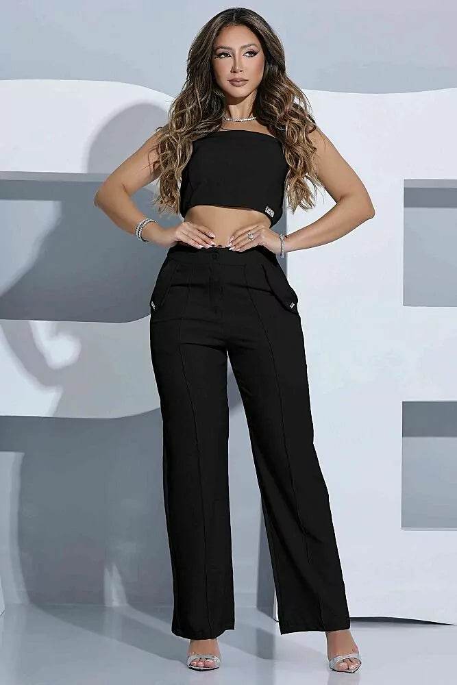 Conjunto Alfaiataria com Top e Calça Leon - Leon Elegance