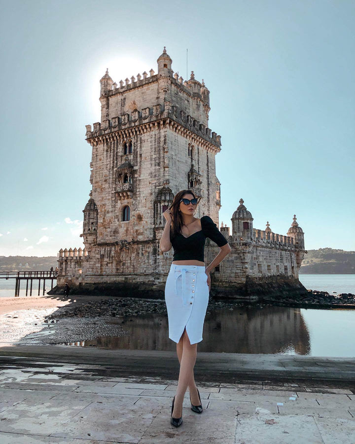 Saia Midi Com Amarração Leon - Leon Elegance