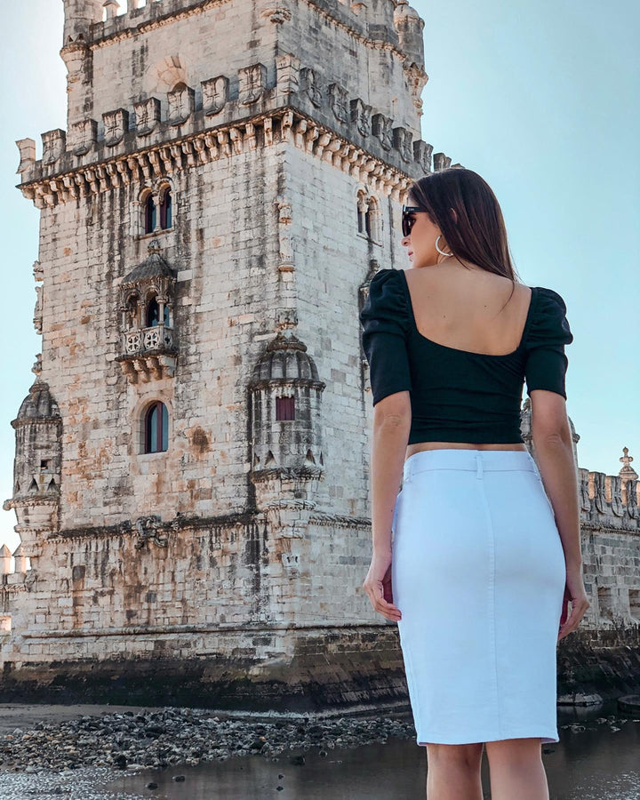 Saia Midi Com Amarração Leon
