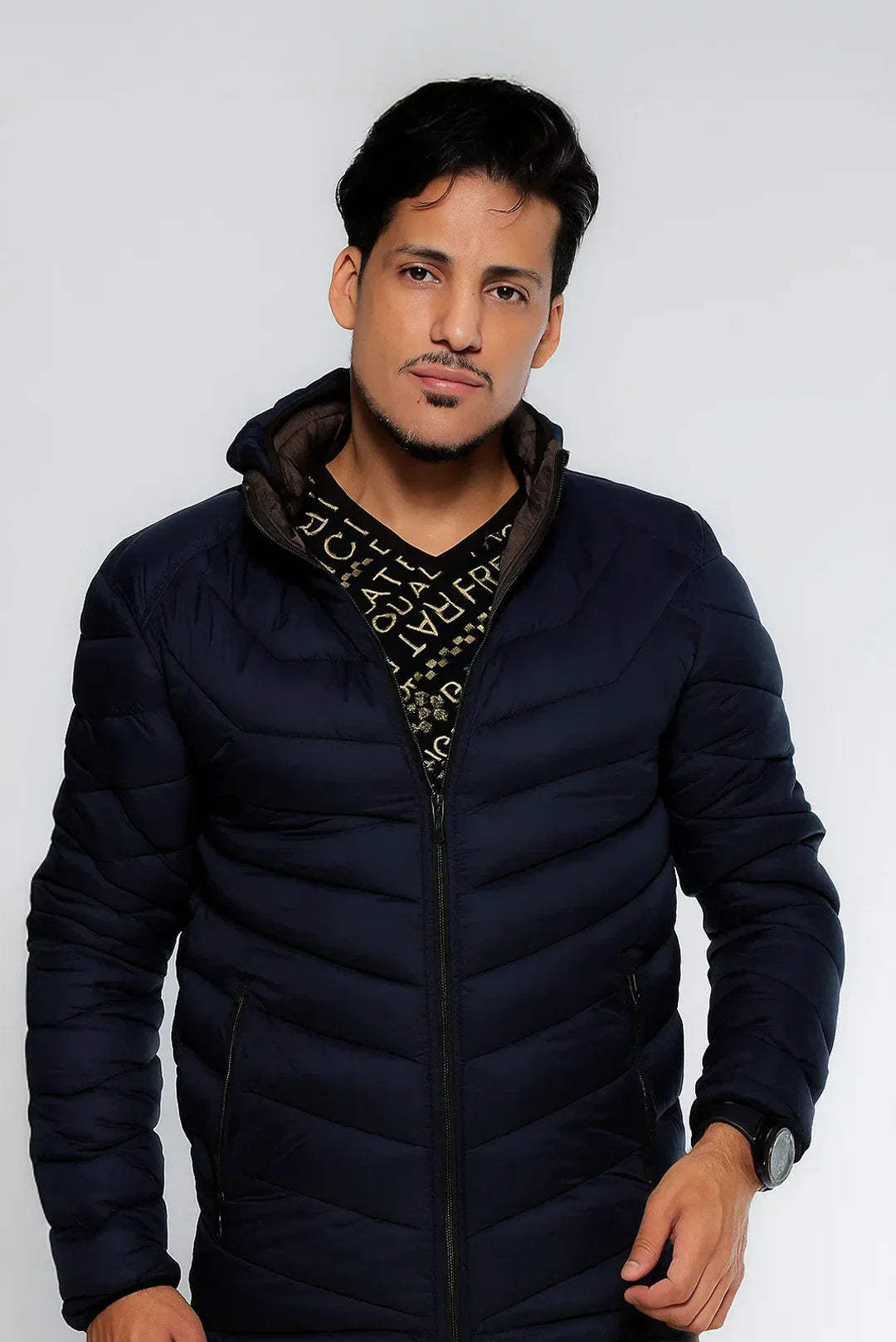 Blusão Masculino Plus Size Acolchoado Com Capuz Leon