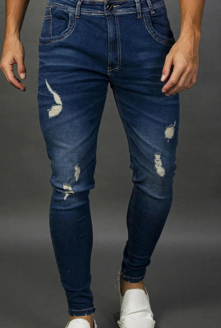 Calça Jeans Destroyed Super Blue Leon