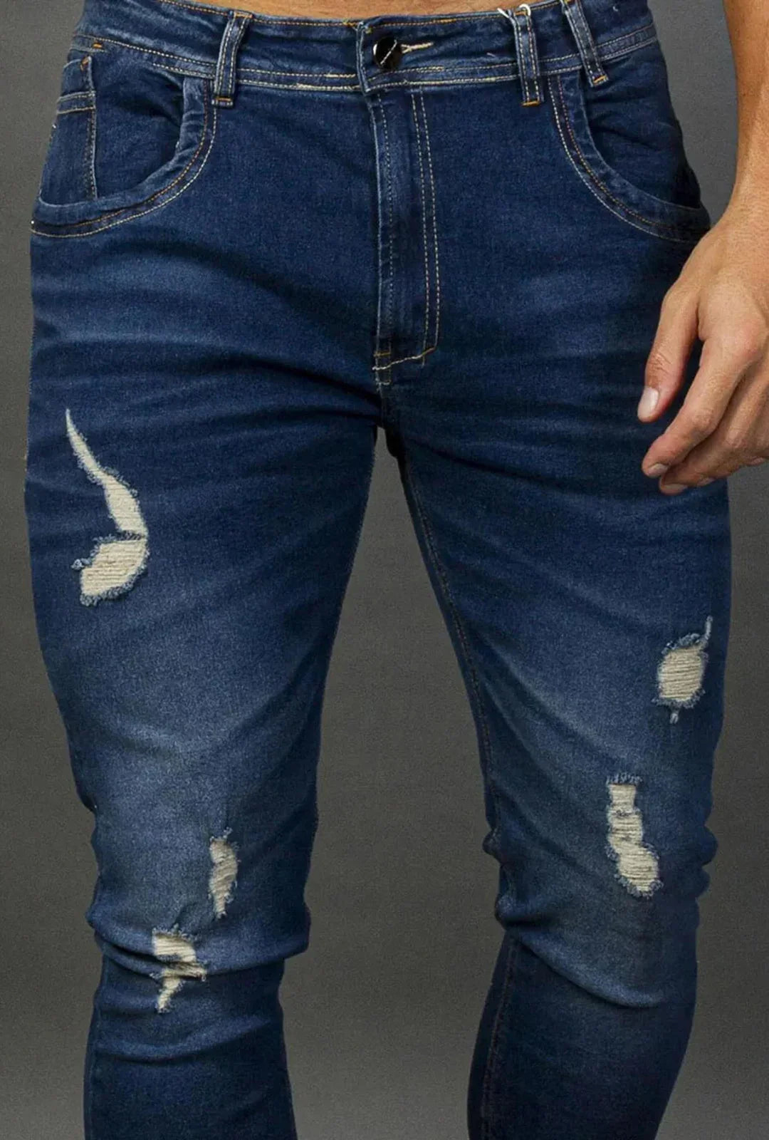 Calça Jeans Destroyed Super Blue Leon