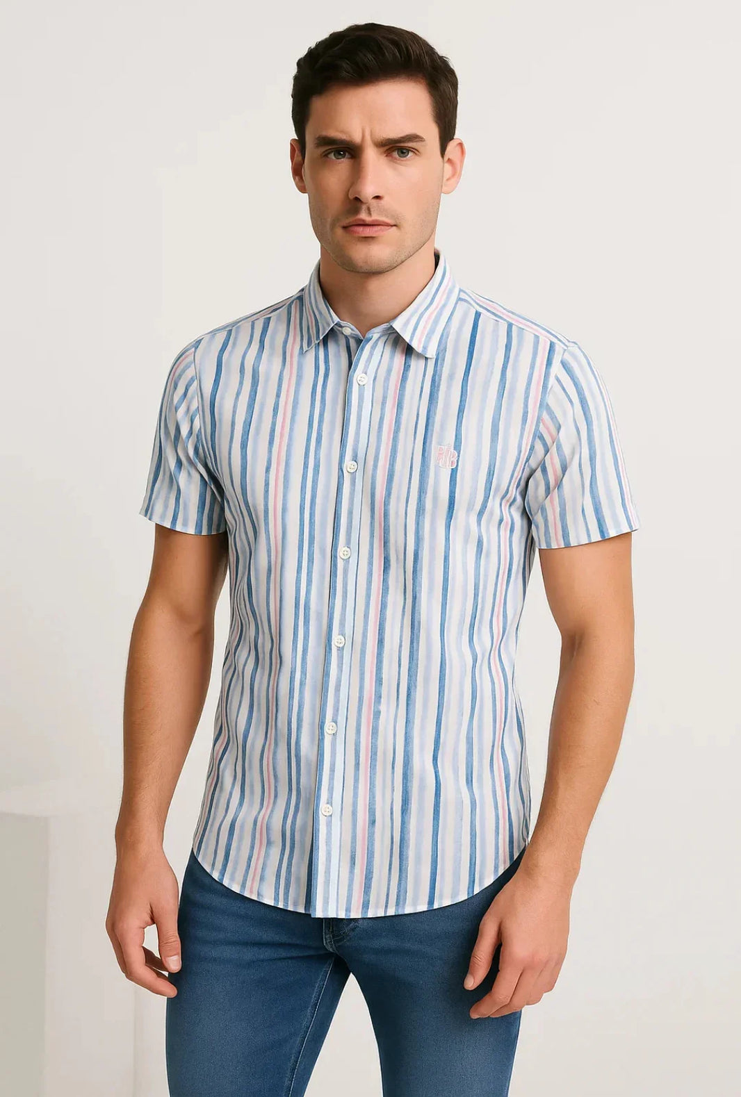 Camisa Slim Fit Listrada Leon