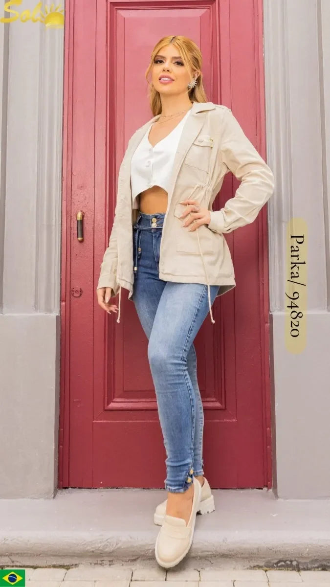 Parka de Sarja Com Elastano Leon