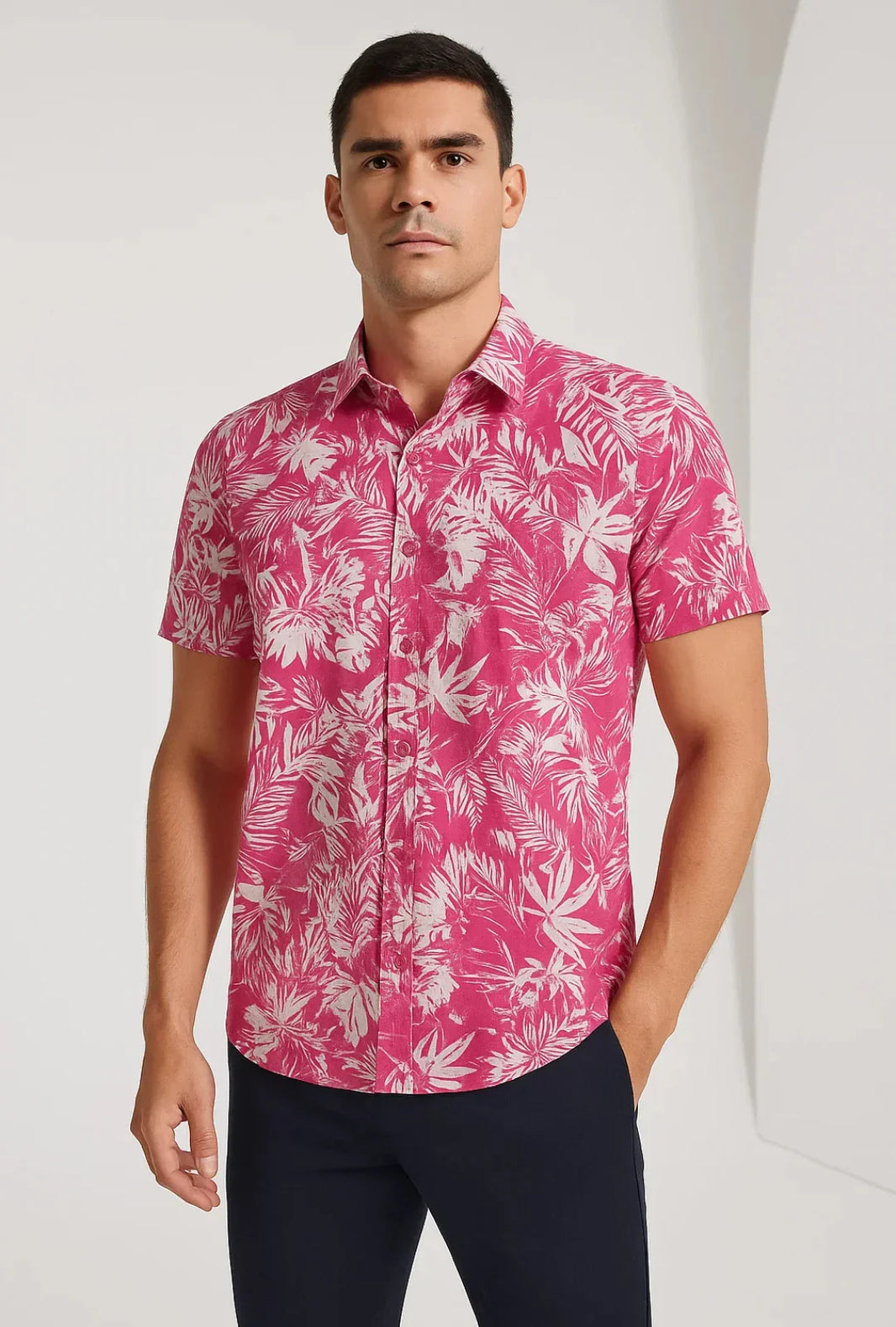 Camisa Estampada Tricoline Leon