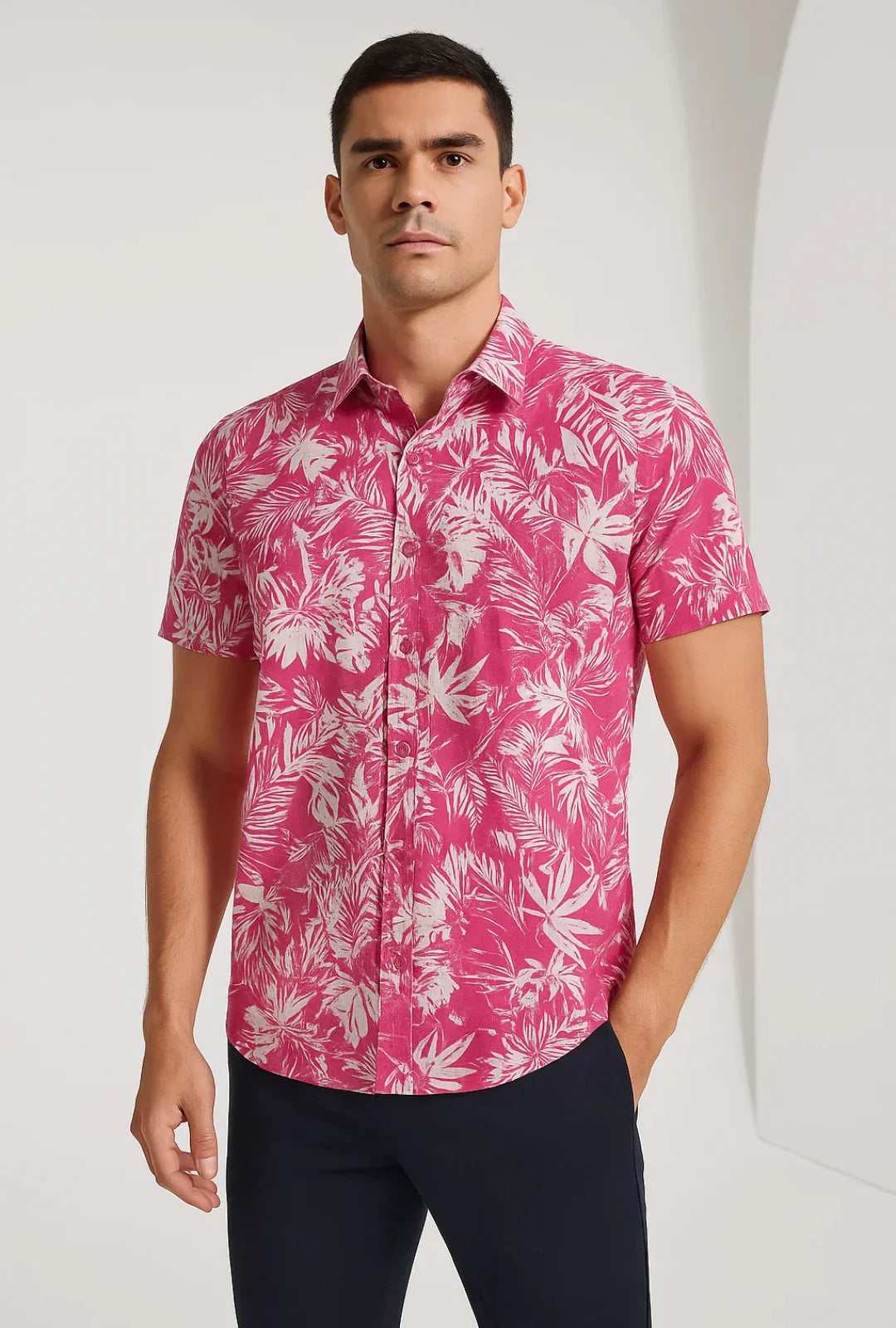 Camisa Estampada Tricoline Leon