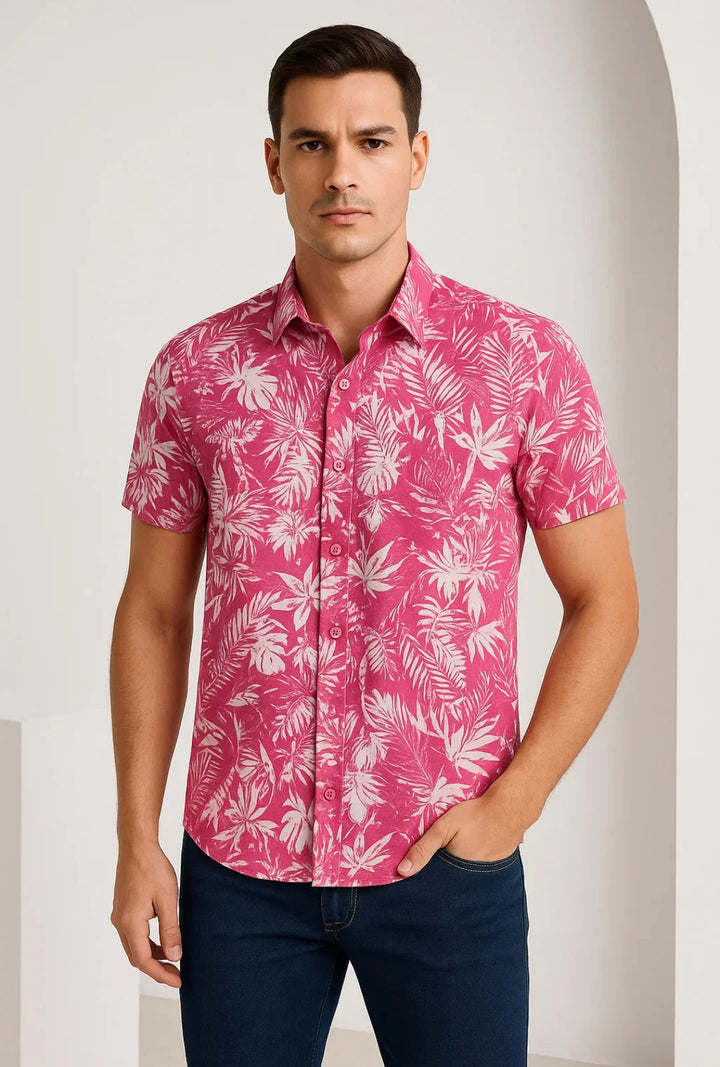 Camisa Estampada Tricoline Leon