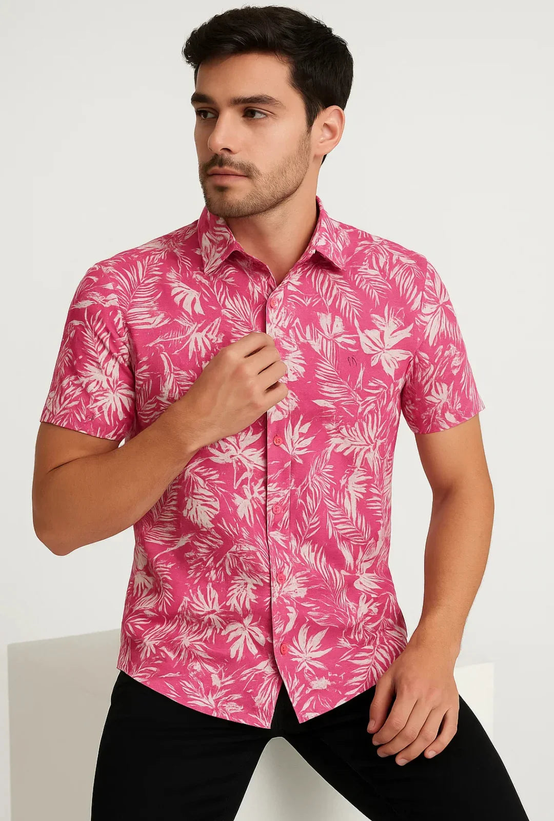 Camisa Estampada Tricoline Leon