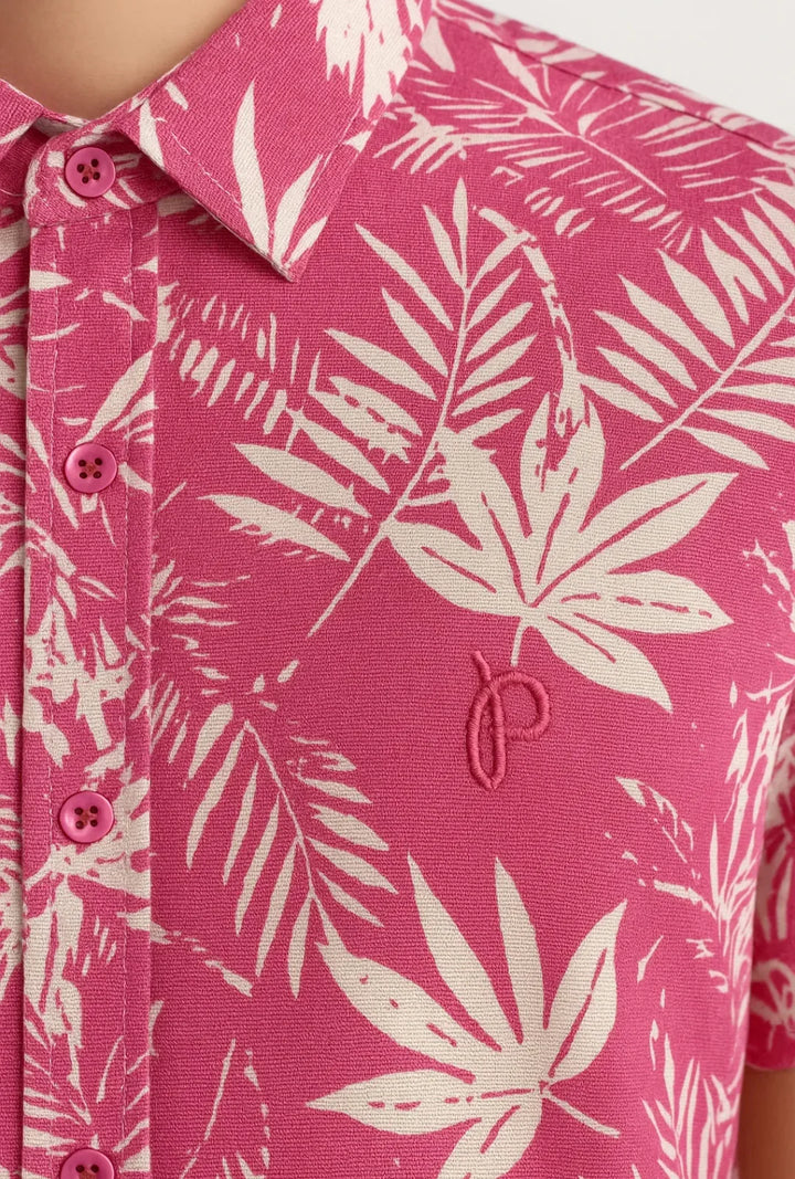 Camisa Estampada Tricoline Leon