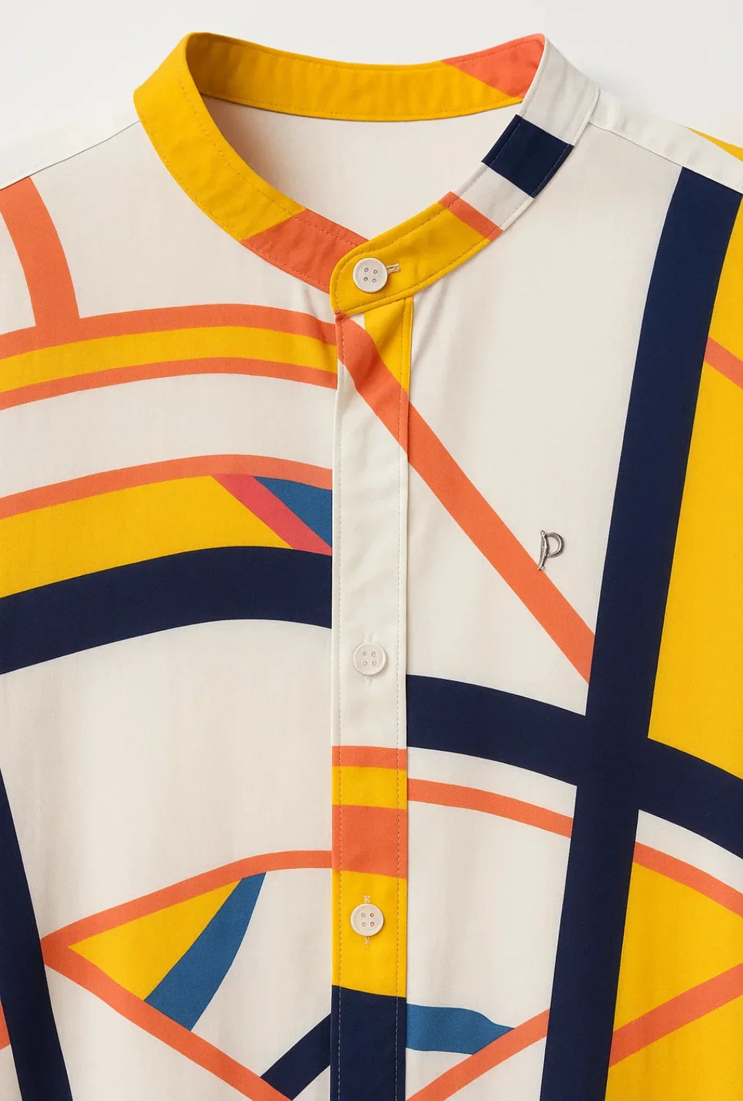 Camisa Viscosa em Gola Padre Leon