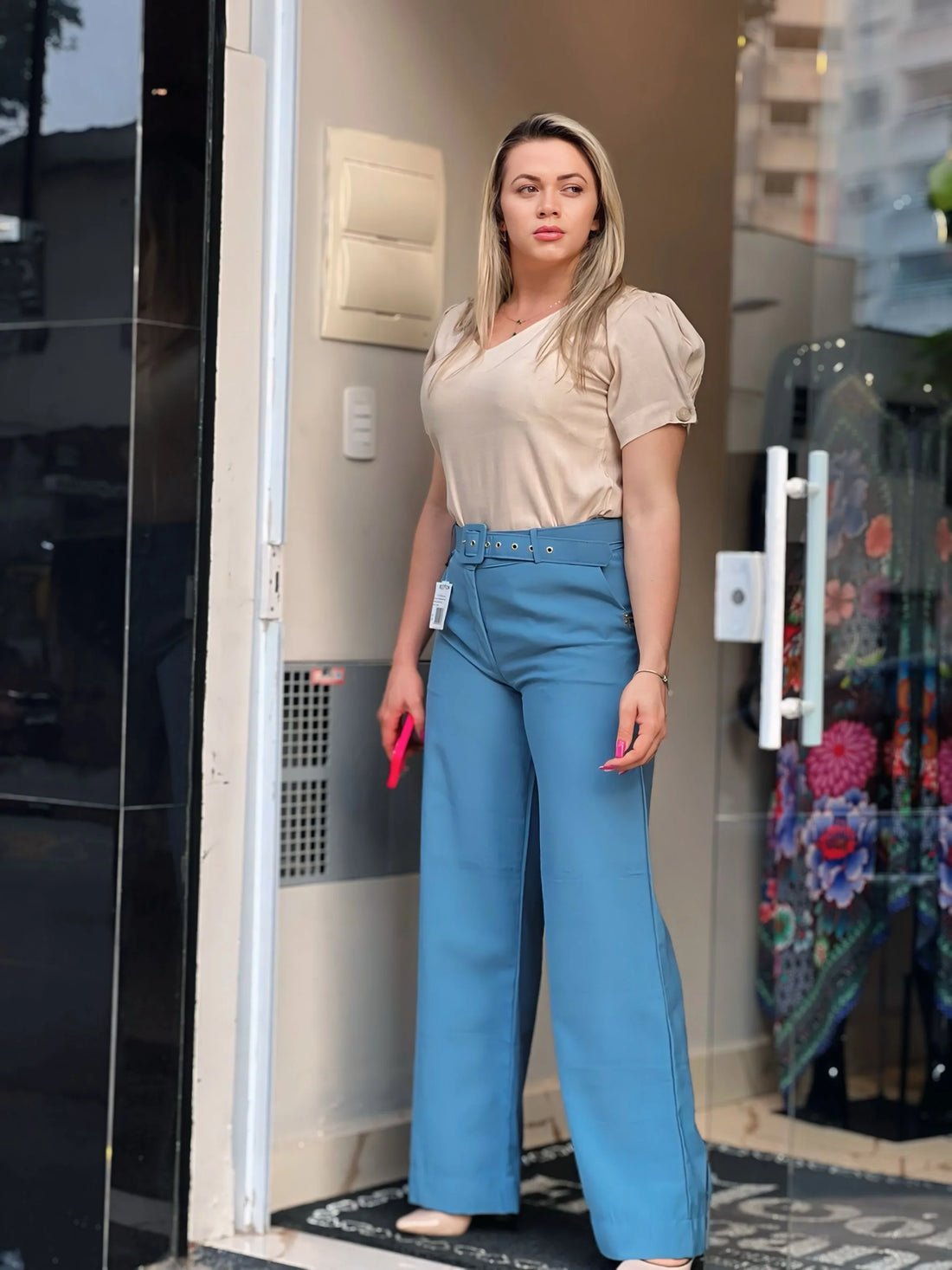 Blusa Tradcional em Linho Com Botões Leon