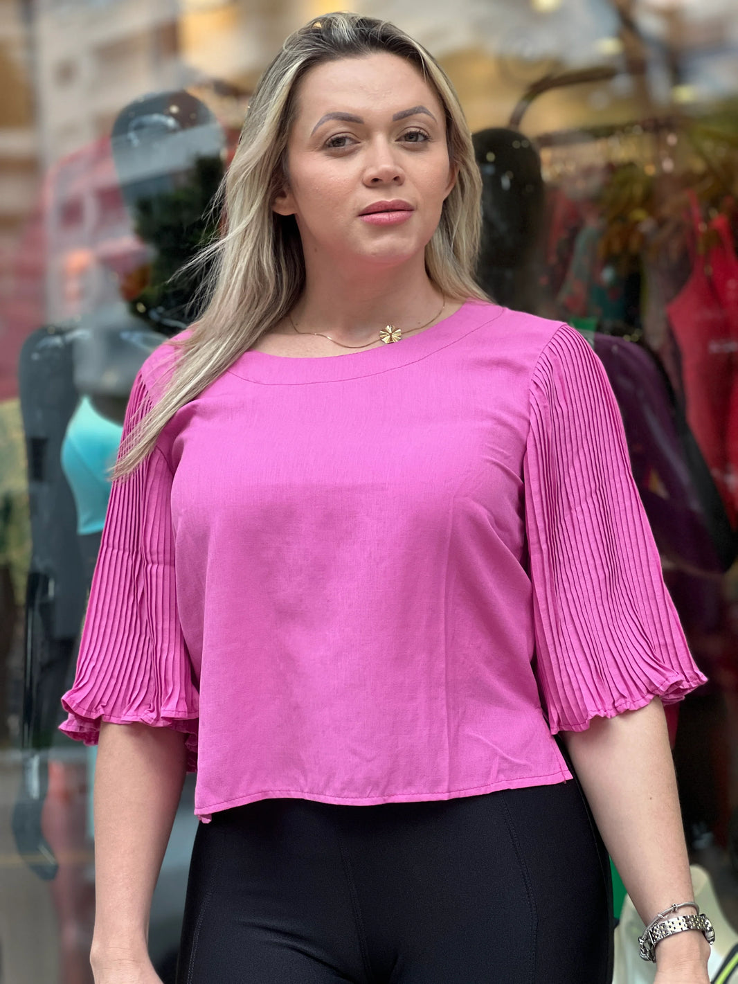 Blusa De Manga Ampla e Fluída Leon