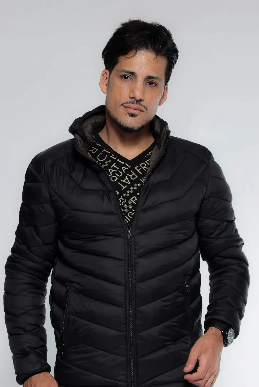 Blusão Masculino Plus Size Acolchoado Com Capuz Leon