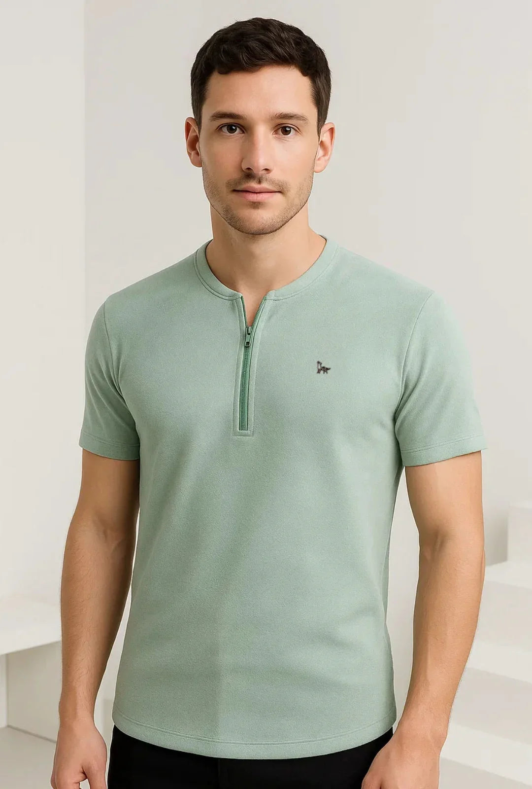Camiseta Suede c/ Zipper Leon
