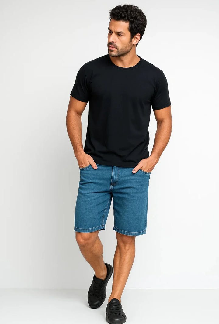 Bermuda Jeans Men Denim Slim Leon