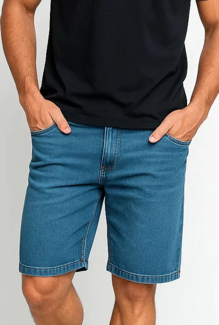 Bermuda Jeans Men Denim Slim Leon