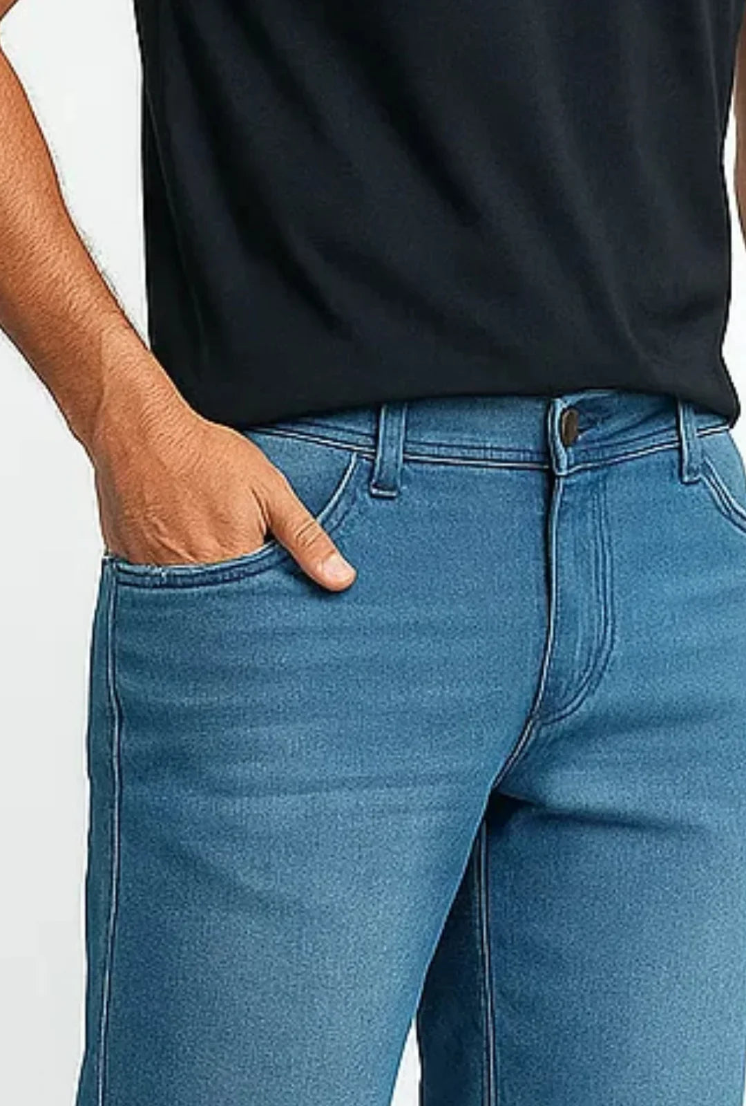 Bermuda Jeans Men Denim Slim Leon