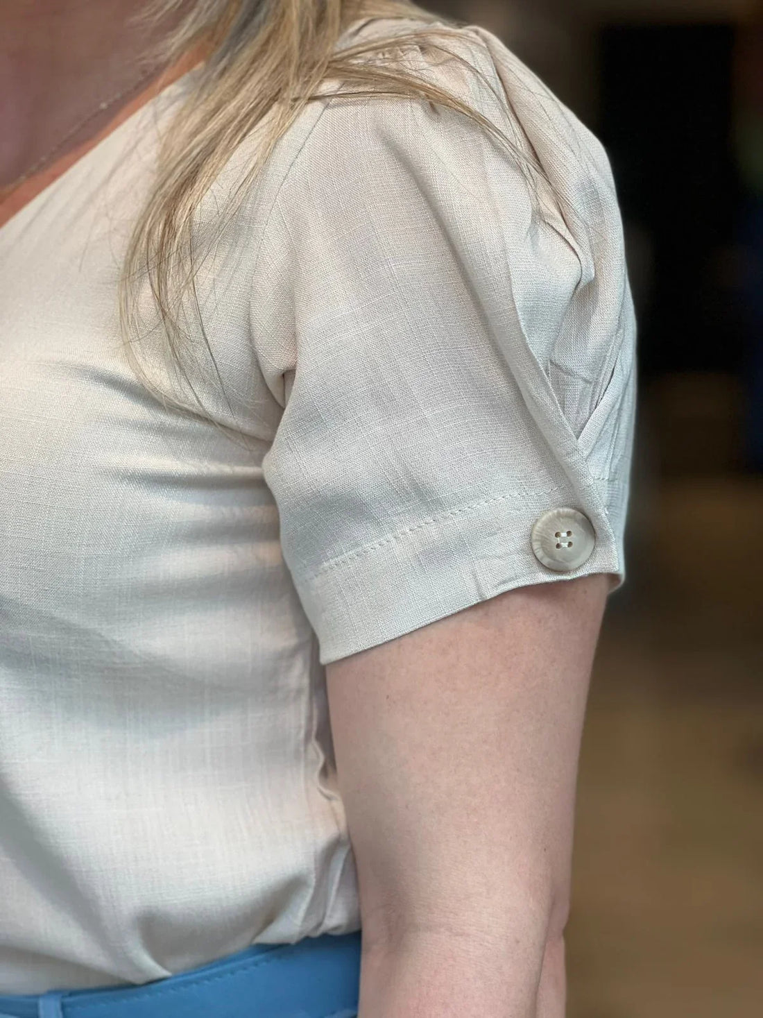 Blusa Tradcional em Linho Com Botões Leon