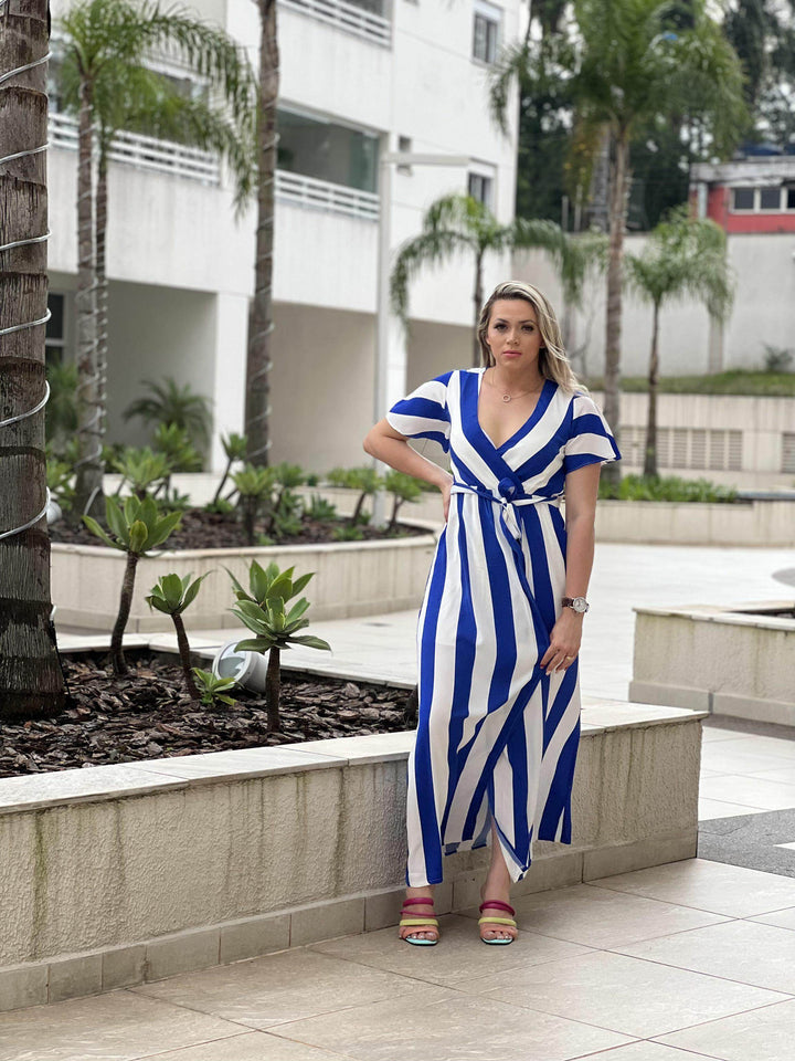 Vestido Longo Élance Com Fenda Frontal Leon - Leon Elegance