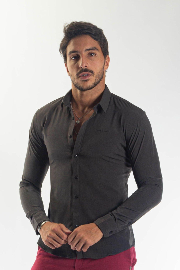 Camisa Manga Longa Gola Italiana Leon - Leon Elegance