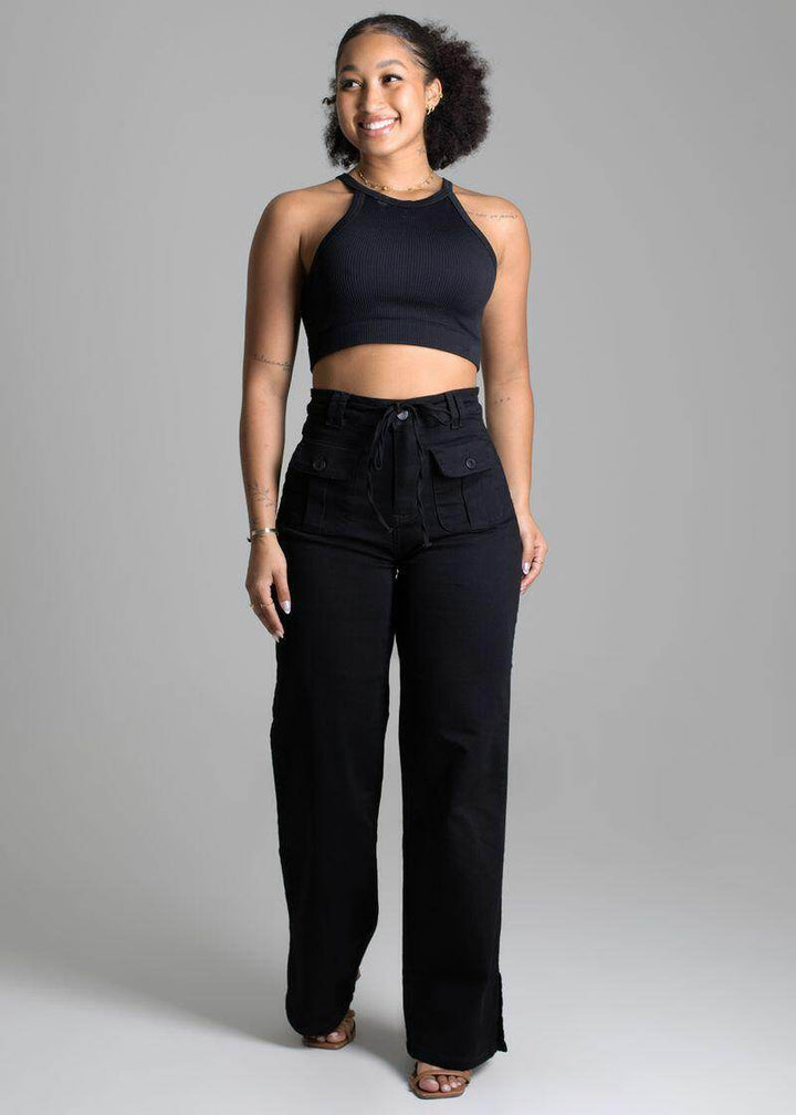 Calça Sarja Wide Leg Leon - Leon Elegance