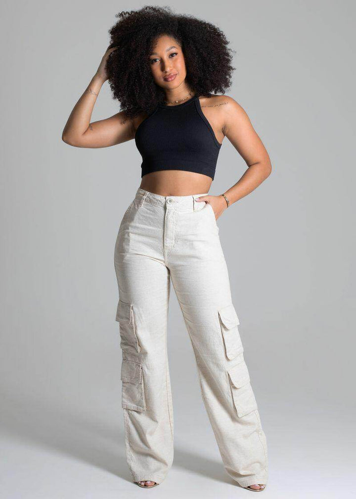 Calça Linho Wide Leg Leon - Leon Elegance