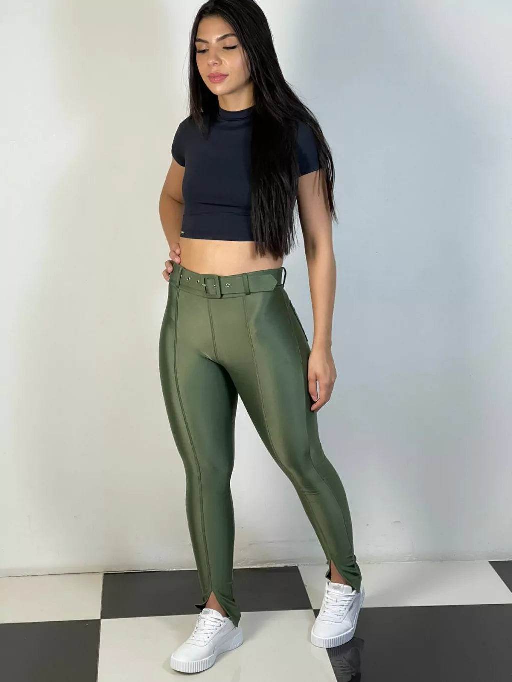 Calça Legging Montaria Cirrê Cinta Modela Leon - Leon Elegance