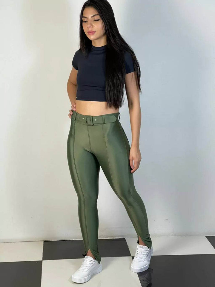 Calça Legging Montaria Cirrê Cinta Modela Leon - Leon Elegance