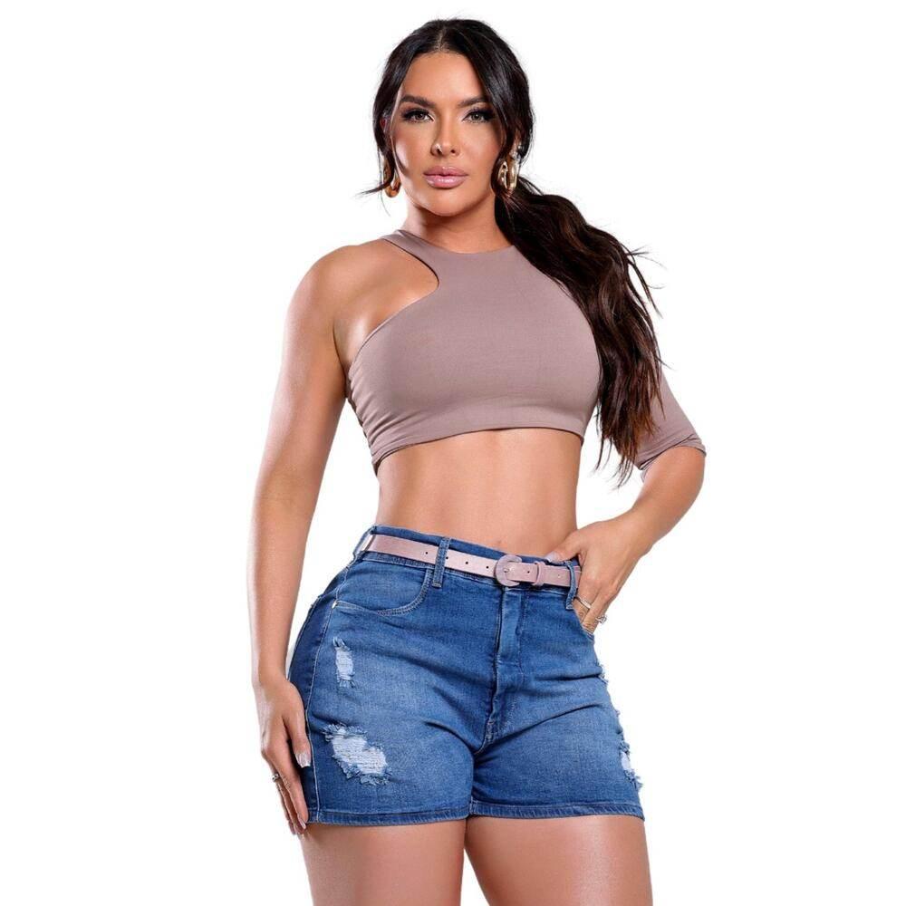 Bermuda Cintura Alta com Cinto Belivu Leon - Leon Elegance