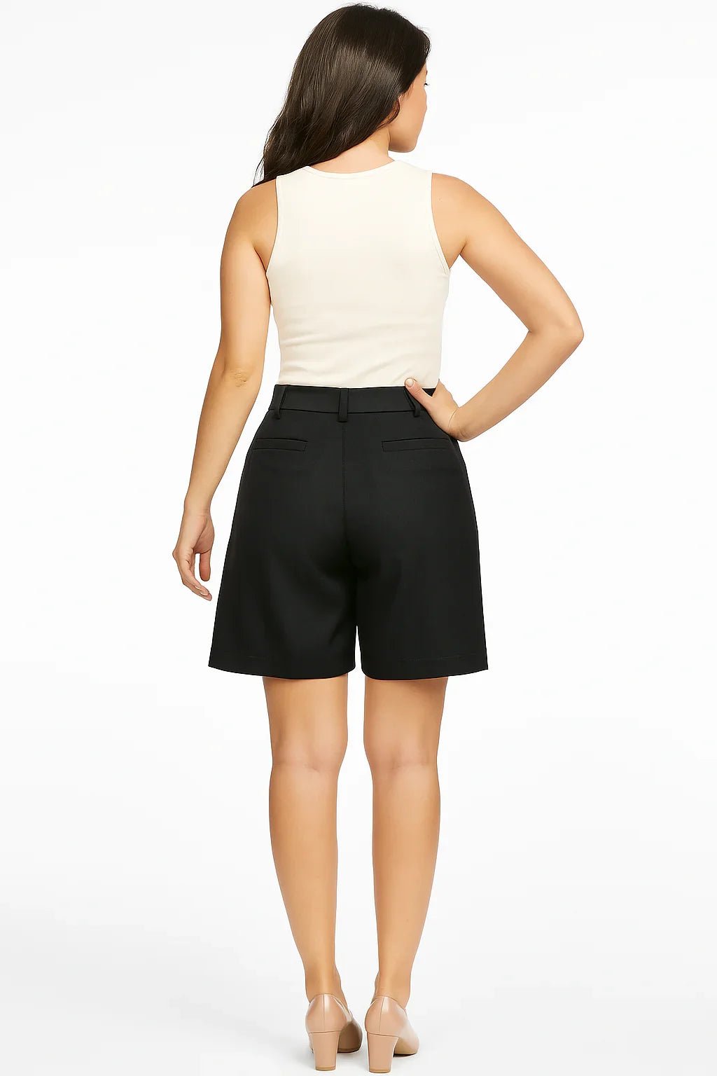 Bermuda Feminina Preta Alfaiataria K2B - Leon Elegance